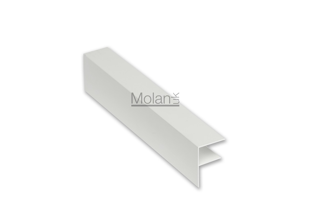 Aluminium F-Section For 25mm Polycarbonate Sheet - White