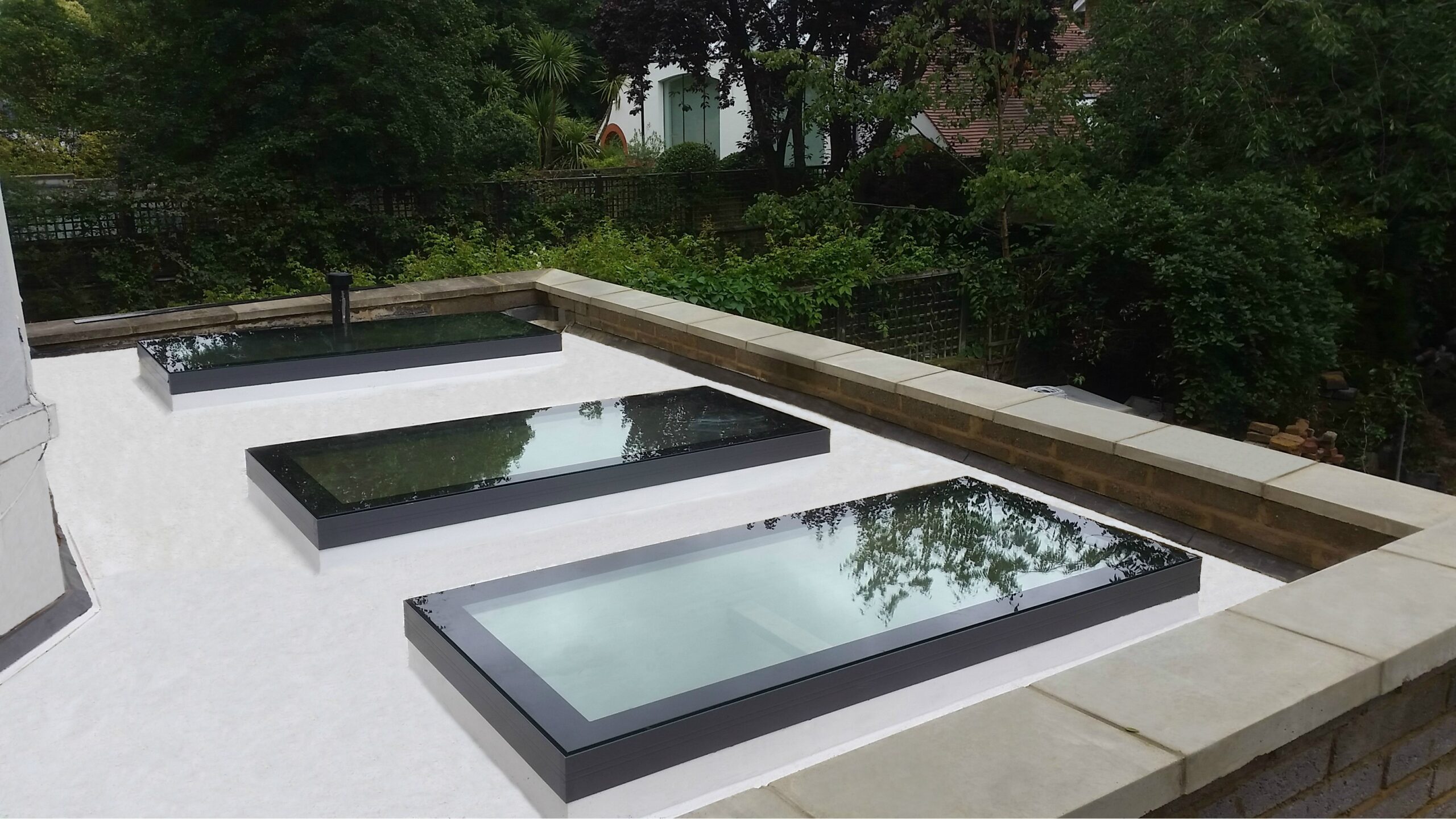 Infinity Framed Fixed Flat Glass Rooflight Clear Low E Triple Glazing 